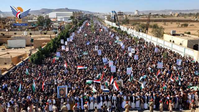 سبع مسيرات حاشدة في صعدة تأكيداً على أن اليمن وفلسطين خندق واحد