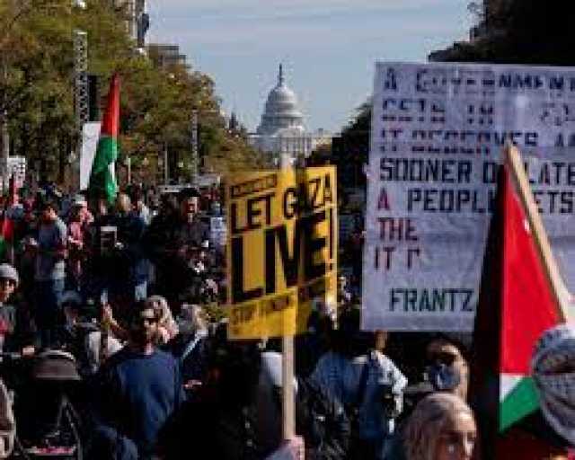 مظاهرات في واشنطن وعدد من الولايات والمدن الأمريكية للمطالبة بوقف العدوان الصهيوني على قطاع غزة