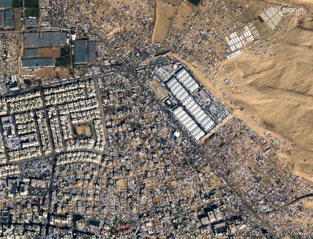 صور أقمار صناعية تظهر آثار العدوان الصهيوني المحتمل على رفح جنوب قطاع غزة