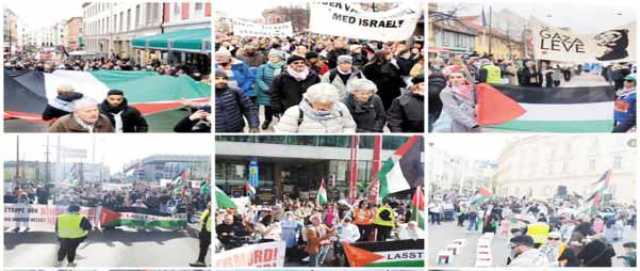 تظاهرات في معظم عواصم ومدن أوروبا تنديداً باستمرار العدوان الصهيوني على غزة