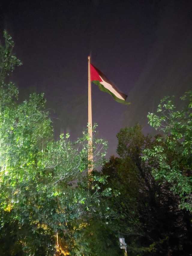 إيران ترفع أكبر علم لفلسطين في العالم بحضور وفد من عوائل شهداء معركة “طوفان الأقصى”