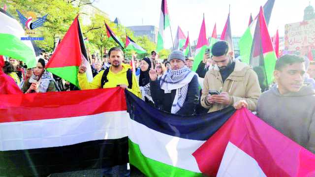 مسيرة بمدينة هامبورغ الألمانية دعماً لفلسطين ولبنان بمشاركة الجاليات اليمنية واللبنانية والفلسطينية