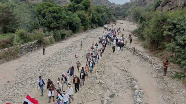 مسير شعبي في حيفان ووقفة تضامناً مع غزة