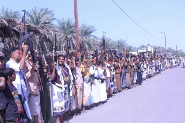  أبناء الدريهمي في الحديدة يعلنون النفير والجهوزية لمواجهة أي تصعيد صهيوامريكي 