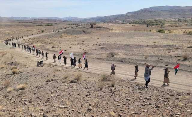 فعالية ومسير ووقفة في مديرية الحصن بصنعاء احتفاءً بجمعة رجب ونصرة لغزة