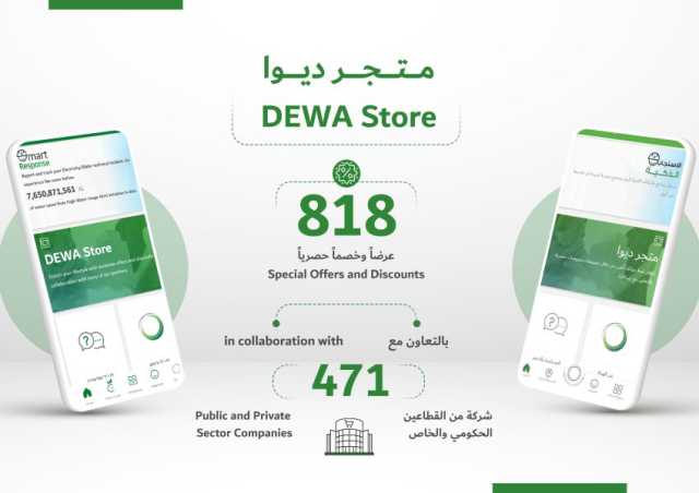 “كهرباء ومياه دبي” توفر 818 عرضاً وخصماً من خلال “متجر ديوا” بالتعاون مع شركات حكومية وخاصة