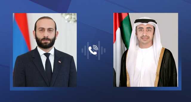 عبدالله بن زايد ووزير خارجية أرمينيا يبحثان هاتفياً العلاقات الثنائية بين البلدين