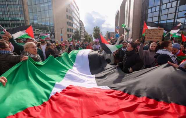 بلجيكا.. 12 ألف متظاهر يطالبون بفك الحصار عن غزة