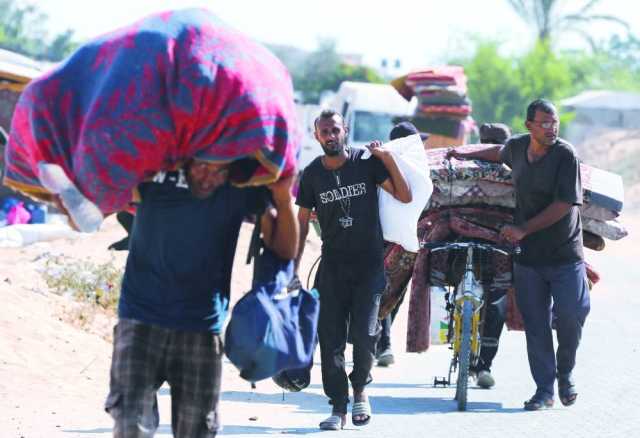 الاحتلال يجبر آلاف الفلسطينيين على النزوح مرة أخرى تحضيرات اسرائيلية لعدوان عسكري ارهابي جديد في خان يونس