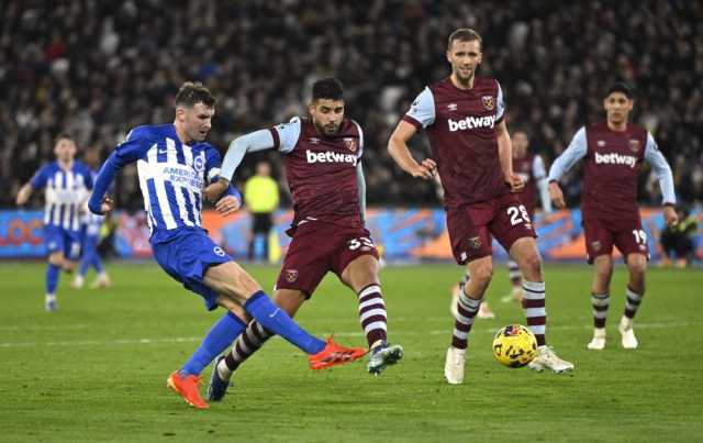 برايتون يفرمل وست هام بالدوري الانجليزي