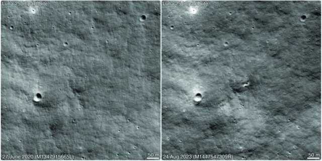 صور من ناسا تظهر حفرة على القمر خلفها تحطم مركبة روسية
