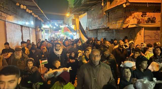 مسيرة بمخيم إربد تندد بعدوان الاحتلال على غزة