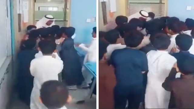 مُعلم يفاجئ طلابه في أول زيارة لهم بعد تقاعده.. فيديو