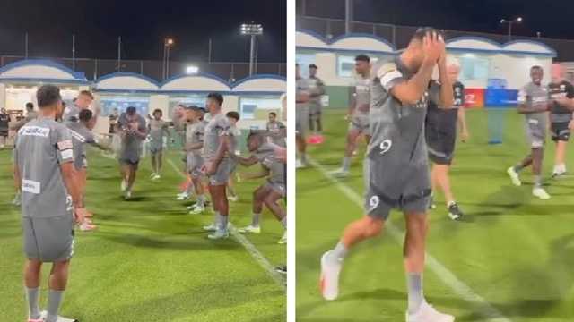 لحظة استقبال لاعبو فريق الهلال لـ ميتروفيتش.. فيديو