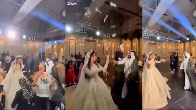 ملابسات مقطع عريس سعودي وتوزيعه الأموال على عروسته المصرية..فيديو