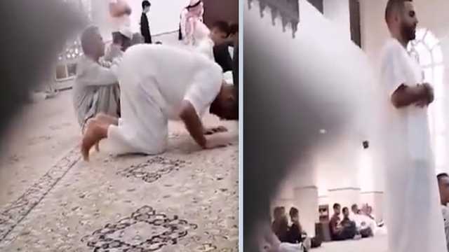 رياض محرز يصلي في أحد المساجد بجدة..فيديو