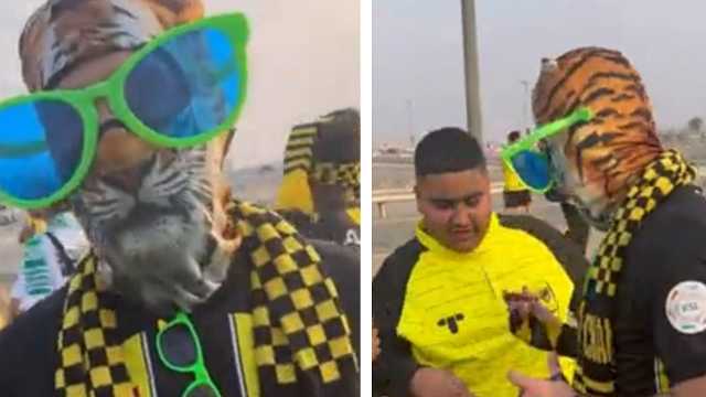 مشجع اتحادي يقدم 500 نظارة لجماهير الاتحاد..فيديو