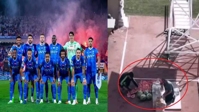 الجح في أرضية ملعب آزادي قبل مواجهة الهلال ونساجي..فيديو