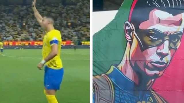 رونالدو يوجه الشكر لجماهير النصر بعد رفع بنر يحمل صورته.. فيديو