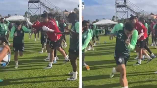 لاعبو المنتخب الوطني يرحبون بـ لاجامي .. فيديو