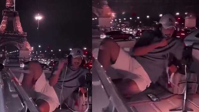 تيك توكر كويتي يتفاعل مع بثه بصخب في سيارته أمام برج إيفل .. فيديو