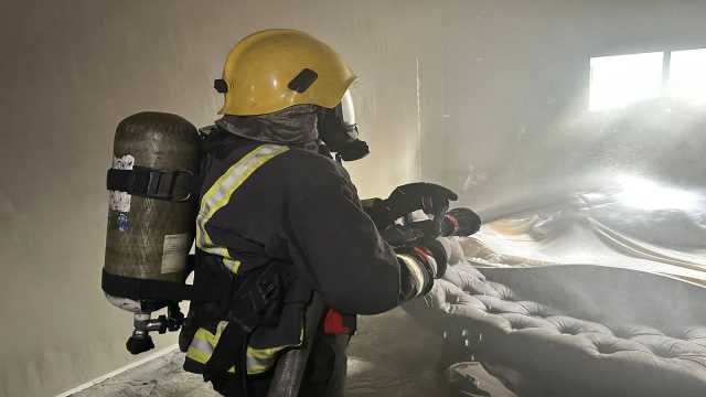 مدني الرياض يباشر حريق بوحدتين سكنيتين