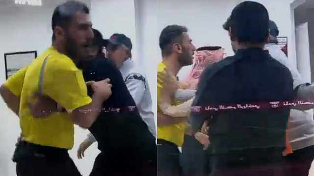 لاعبي النصر الكويتي يقومون بضرب الحكام بعد نهاية مباراتهم ضد السالمية .. فيديو