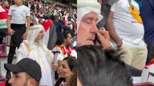 بكاء مشجع عراقي بعد الخروج من كأس آسيا..فيديو