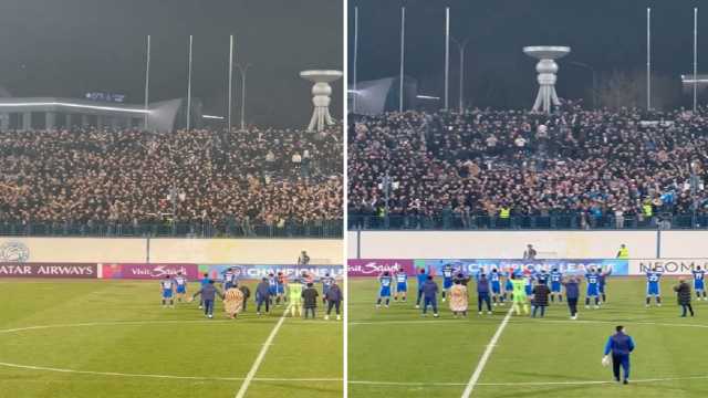 جماهير ولاعبي نافباخور يحتفلوا بالتعادل مع الاتحاد .. فيديو