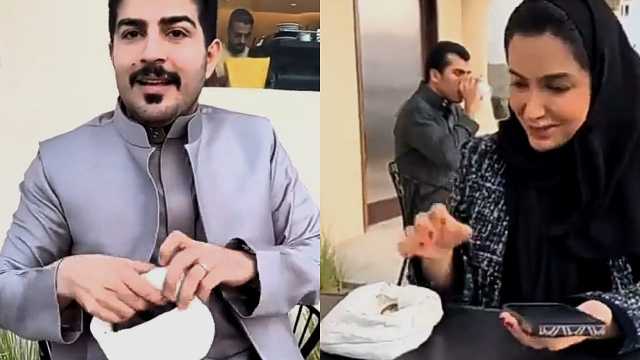 يحيى الودعاني يسخر من حجم حقيبة شقيقته نجلاء .. فيديو