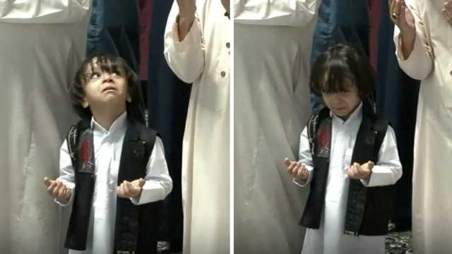 طفل يبكي متأثرا بدعاء الشيخ عبد الرحمن السديس.. فيديو