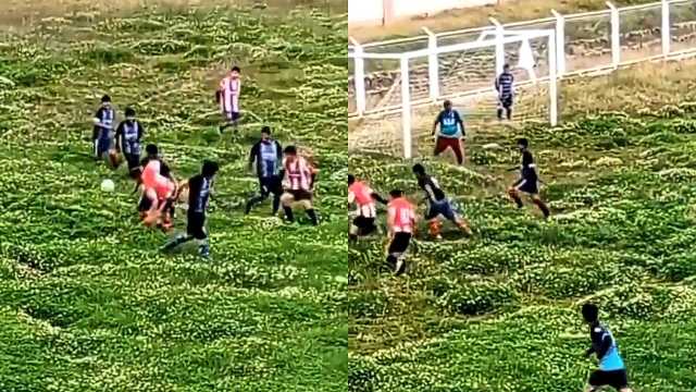 انطلاق بطولة كأس البيرو بأرضية ملعب غريبة .. فيديو