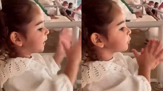 ابنة رياض محرز تدعمه في المباراة أمام ضمك .. فيديو