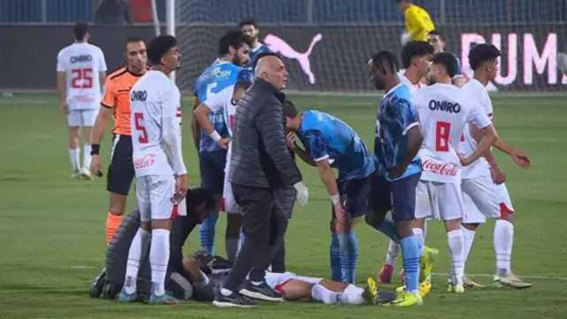 قلق في الزمالك المصري بعد إصابة خطيرة لمدافعه بنتايج .. صور