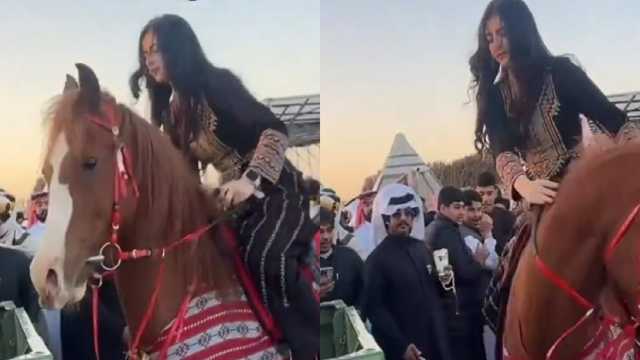 مهارة شهد الشمري في ترويض الخيل .. فيديو