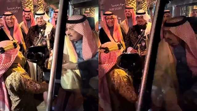 أمير الرياض يمازح أصغر صقار: وين الحباري؟ .. فيديو