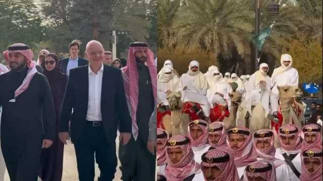 وزيرا الرياضة والتجارة ورئيس الفيفا يحضرون احتفال يوم التأسيس .. فيديو