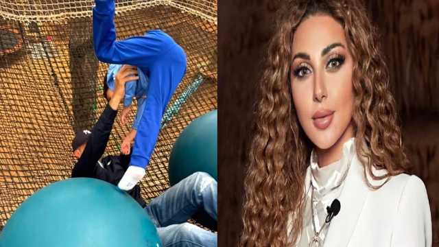 صورة عفوية لزوج ميريام فارس مع ابنهما