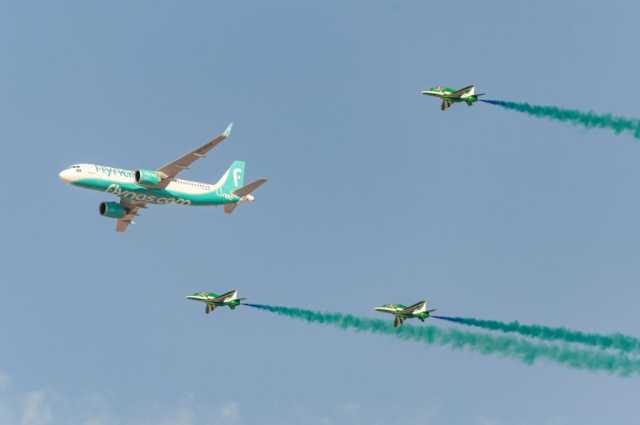 طيران ناس يشارك بأحدث طائراته في العرض الجوي بمناسبة اليوم الوطني الـ 93 للمرة الثالثة على التوالي