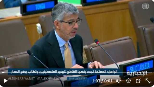 مندوب المملكة لدى الأمم المتحدة: نرفض تهجير الفلسطينيين ونطالب برفع الحصار عن غزة