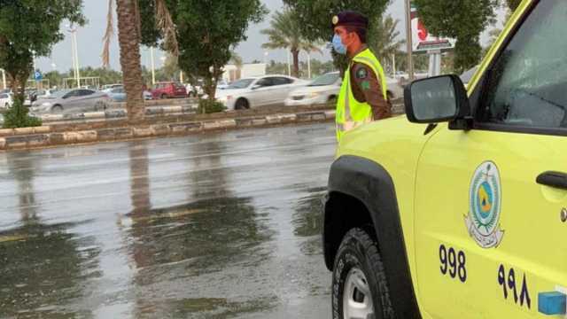 الدفاع المدني يدعو إلى الحيطة من استمرار فرص هطول الأمطار الرعدية