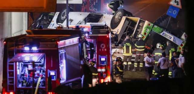 مصرع وإصابة 39 شخصًا في انقلاب حافلة سياح قرب فينيسيا الإيطالية