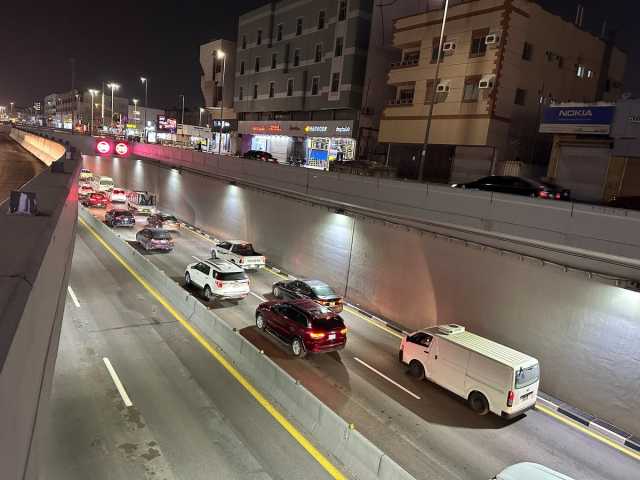 الانتهاء من معالجة نفق طريق الملك فهد تقاطع شارع عثمان بن عفان
