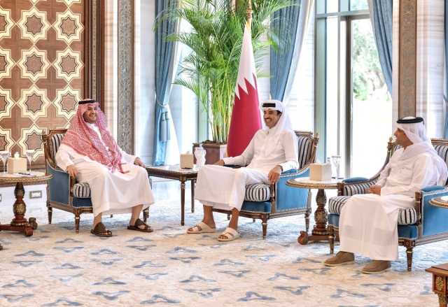 أمير قطر يستقبل الأمير تركي بن محمد بن فهد