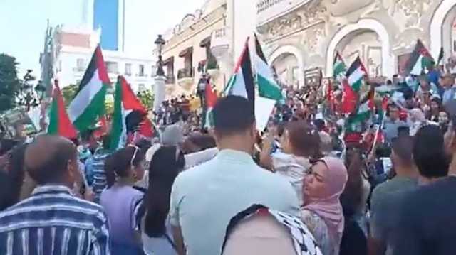 مسيرات شعبية في تونس تأييدا للمقاومة وطائرة مساعدات تتجه إلى فلسطين