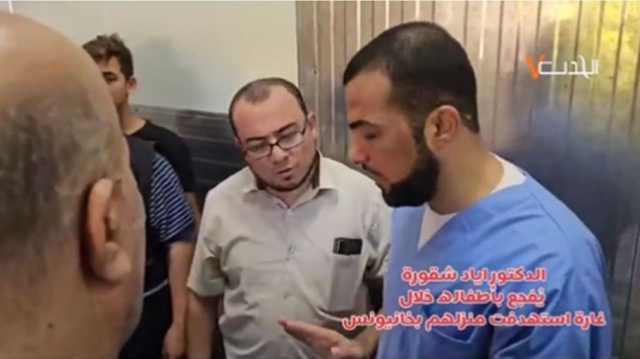 طبيب فلسطيني يودع طفليه الشهيدين وهو على رأس عمله (شاهد)