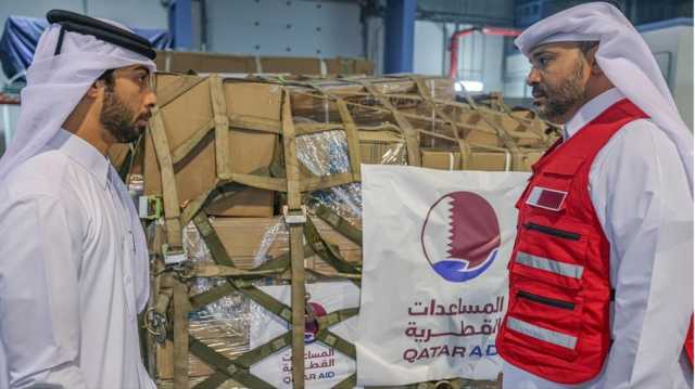 طائرة مساعدات قطرية تتوجه للعريش بـ41 طنا من المواد الغذائية مقدمة لغزة