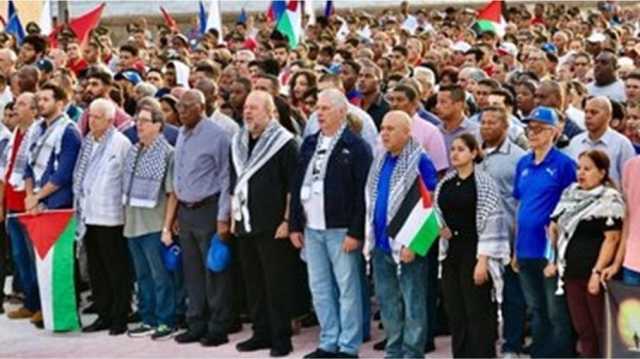 رئيس كوبا يقود مظاهرة حاشدة للتضامن مع غزة.. ندد بجرائم الاحتلال (شاهد)