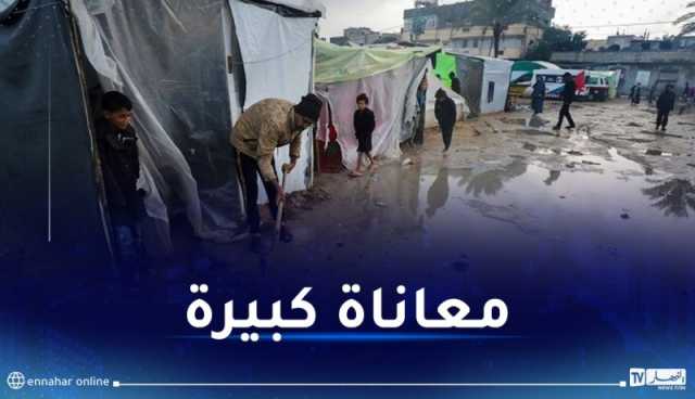 الأمطار الغزيرة تُفاقم معاناة النازحين بغزة