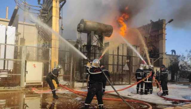 بالصور: حريق مهول بمركز تحويل الضغط العالي تابع لسونلغاز بتوقرت